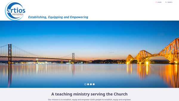 Screenshot of the Artios Ministries website