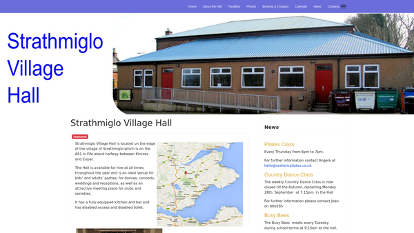 Screenshot of the Strathmiglo Public Hall website