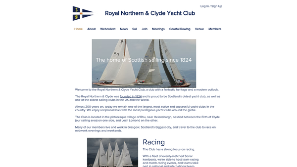 Screenshot of the Royal Northern and Clyde Yacht Club Charitable Trust website