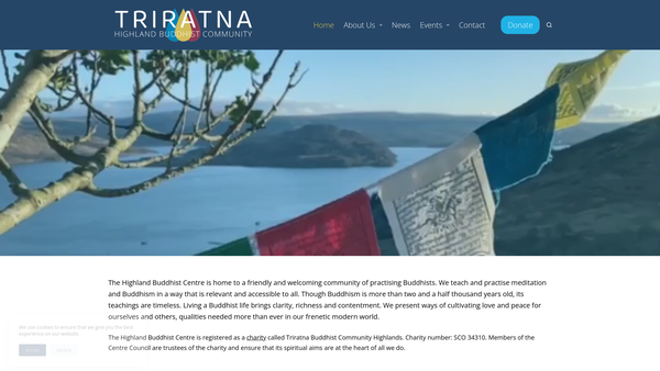 Screenshot of the Triratna Buddhist Community (Highlands) website