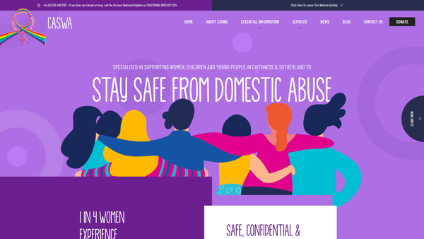 Screenshot of the Caithness And Sutherland Women's Aid website
