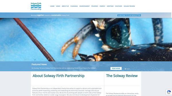 Screenshot of the The Solway Firth Partnership website