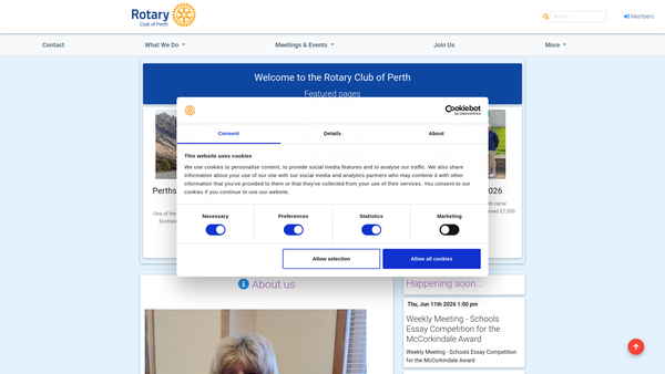Screenshot of the Rotary Club Of Perth Charitable Trust Fund website