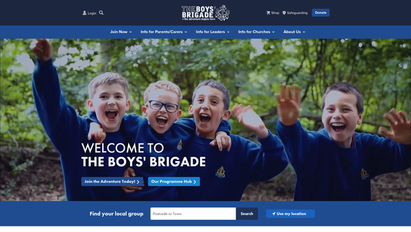 Screenshot of the 44th Dundee Company Boys Brigade website