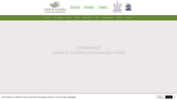 Screenshot of the Laide & Aultbea Community Woodland website