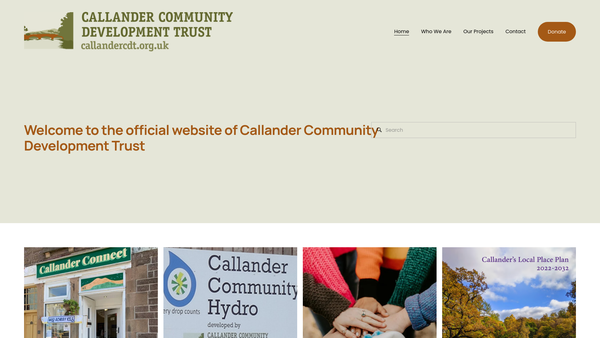 Screenshot of the Callander Community Development Trust Ltd website