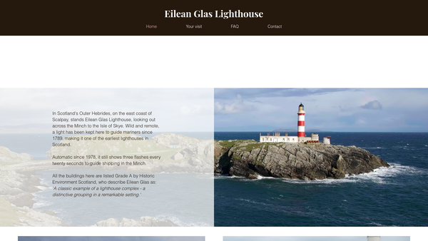 Screenshot of the Eilean Glas Trust website