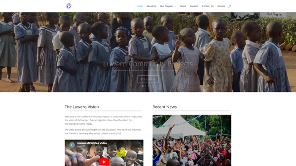 Screenshot of the Luwero Community Projects Ltd website