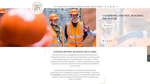 Screenshot of the Scottish Historic Buildings Trust website