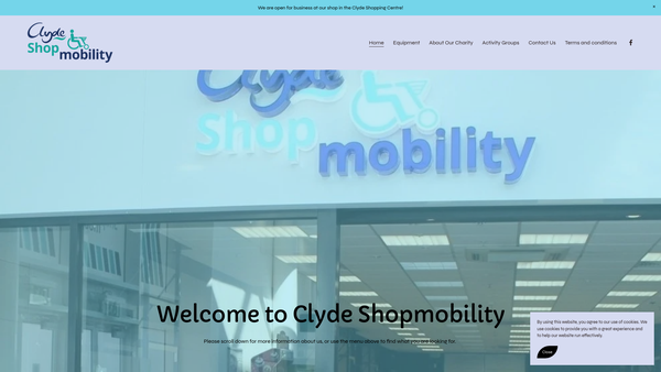 Screenshot of the Clyde Shopmobility website