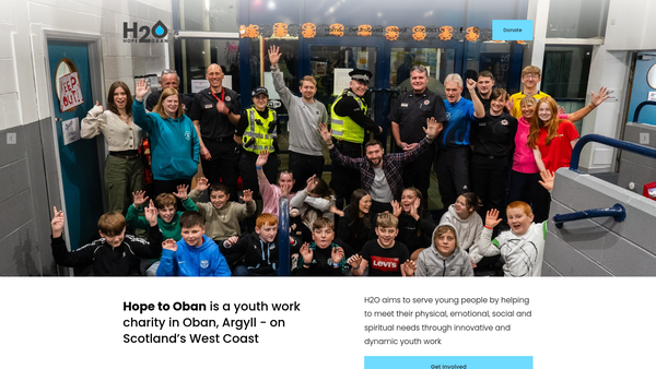 Screenshot of the Hope to Oban website