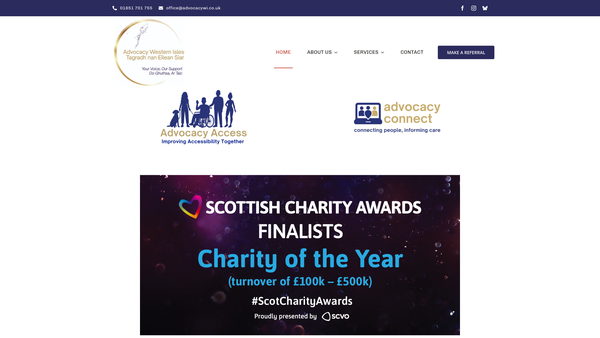 Screenshot of the Advocacy Western Isles website