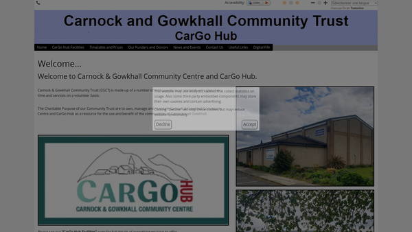 Screenshot of the Carnock & Gowkhall Community Trust website