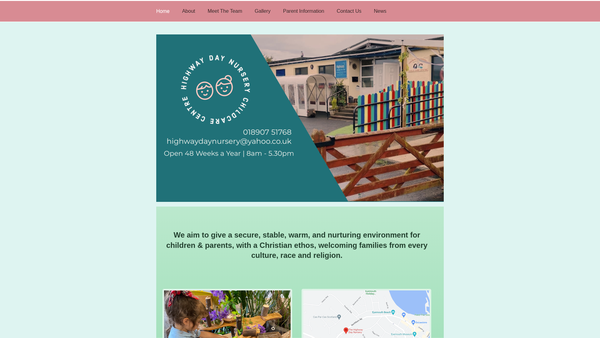 Screenshot of the Highway Day Nursery website