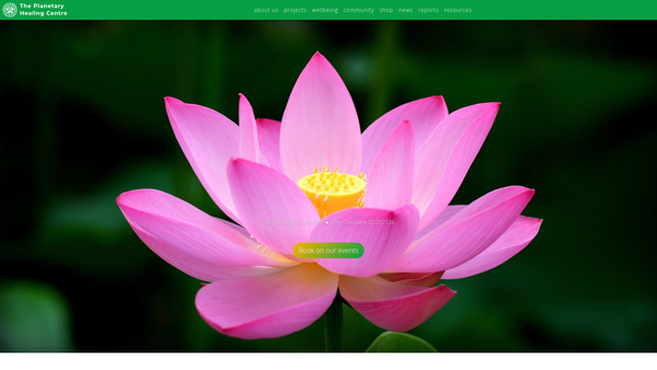Screenshot of the Community Foundation For Planetary Healing website