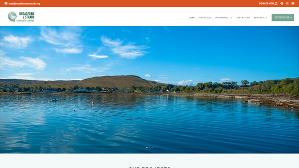 Screenshot of the Broadford And Strath Community Company website
