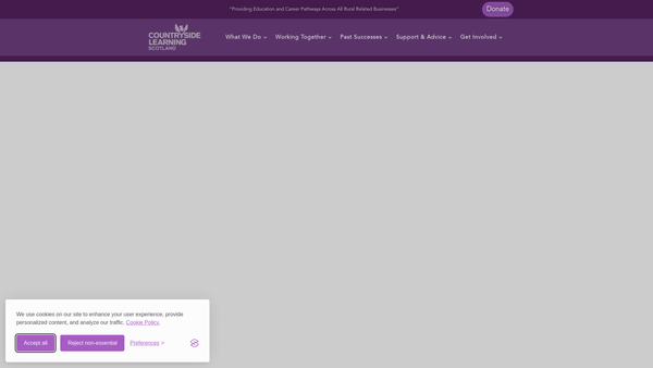 Screenshot of the Countryside Learning Scotland website