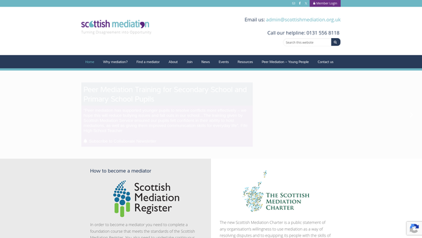 Screenshot of the Scottish Mediation website