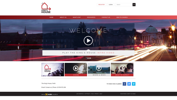 Screenshot of the Kings House Perth website