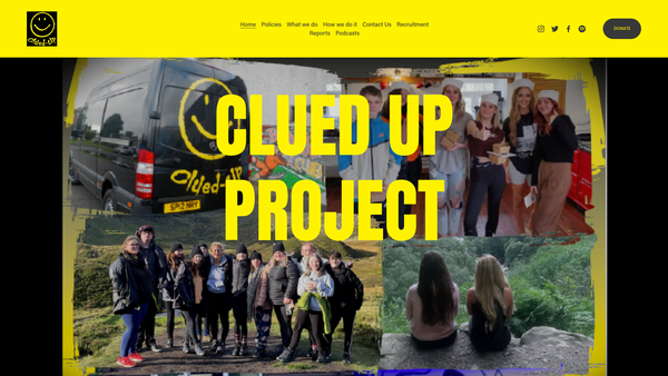 Screenshot of the Clued Up Project website