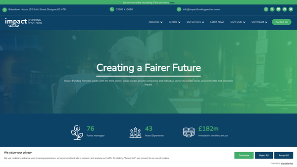 Screenshot of the Impact Funding Partners Limited website