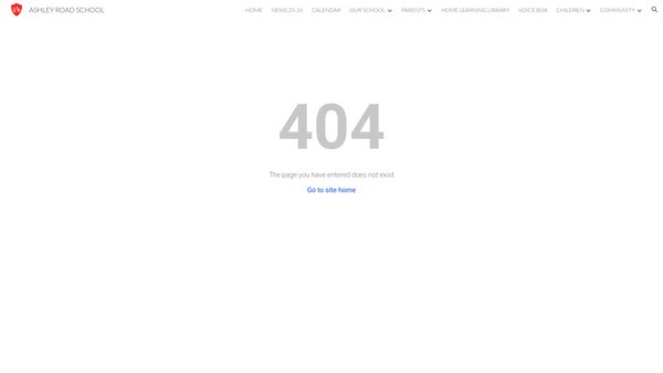 Screenshot of the Ashley Road Primary School Pta website