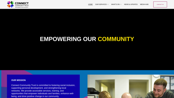 Screenshot of the Connect Community Trust website