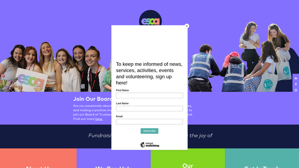 Screenshot of the Edinburgh Students' Charities Appeal website