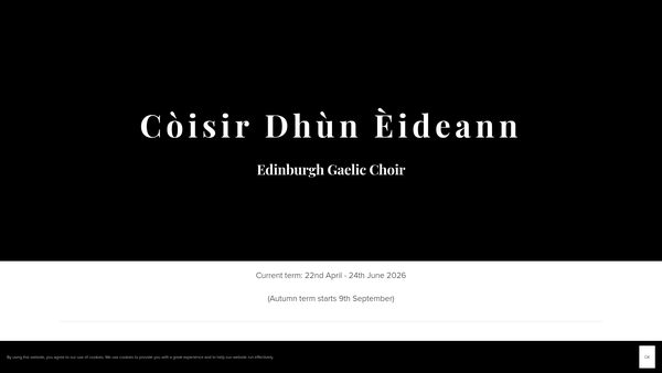 Screenshot of the Còisir Dhùn Èideann website