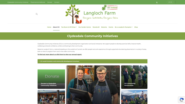 Screenshot of the Clydesdale Community Initiatives website
