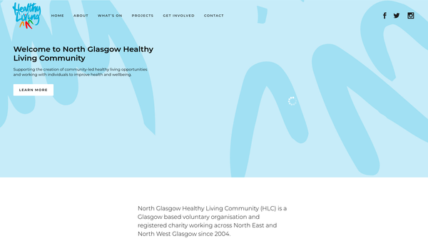 Screenshot of the North Glasgow Healthy Living Community website