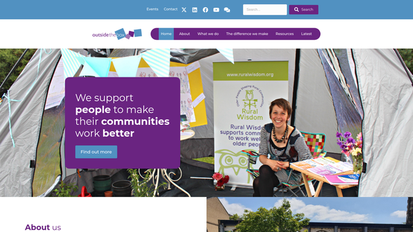 Screenshot of the Outside The Box Development Support Limited website