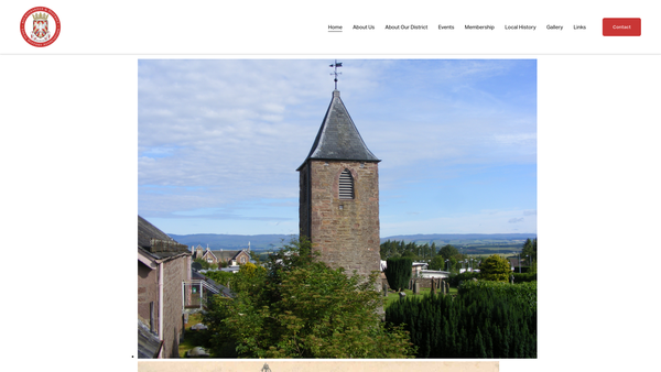 Screenshot of the Auchterarder & District Local History Association website