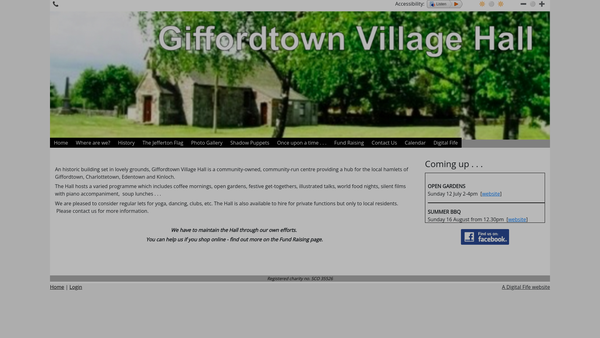 Screenshot of the Giffordtown Village Hall Committee website