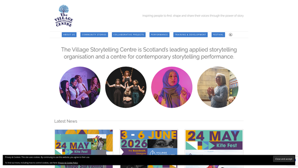 Screenshot of the The Village Storytelling Centre website
