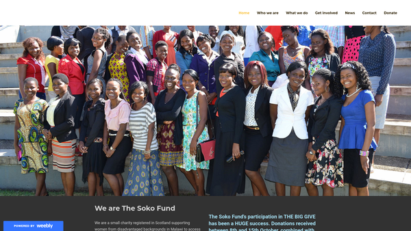 Screenshot of the The Soko Fund SCIO website