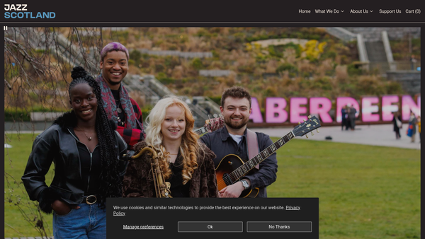 Screenshot of the Jazz Scotland Limited website