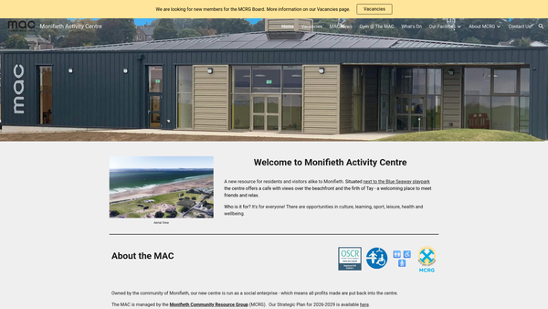 Screenshot of the Monifieth Community Resource Group website