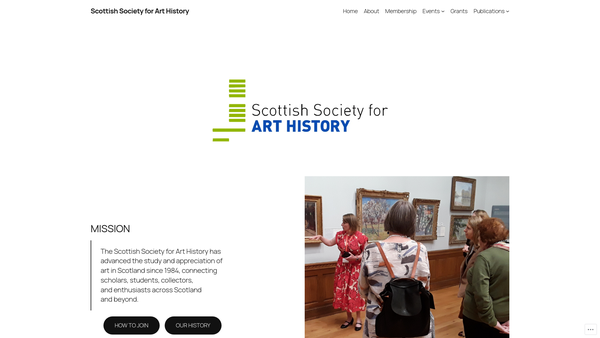 Screenshot of the Scottish Society For Art History website