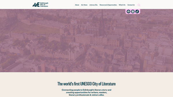 Screenshot of the Edinburgh World City Of Literature Trust website
