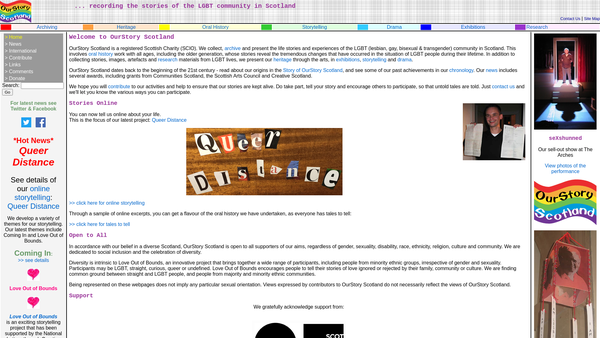 Screenshot of the OurStory Scotland website