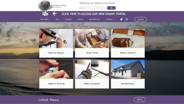 Screenshot of the Hebridean Housing Partnership website