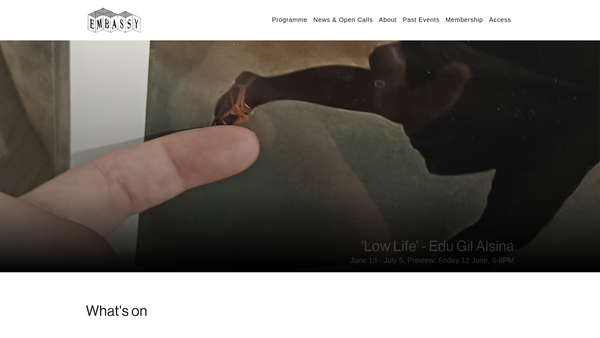 Screenshot of the Embassy Gallery website