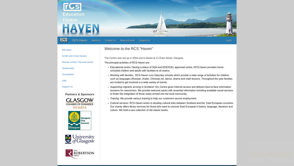 Screenshot of the RCS Haven website