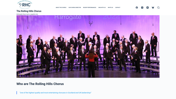 Screenshot of the Rolling Hills Chorus website