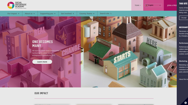 Screenshot of the Social Enterprise Academy (Scotland) website