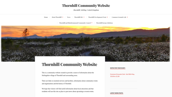 Screenshot of the Thornhill Development Trust website