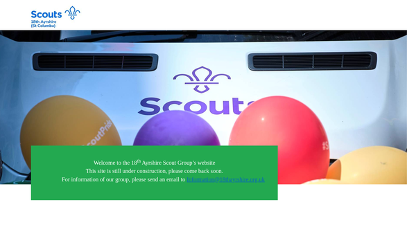 Screenshot of the 18th Ayrshire Scout Group website