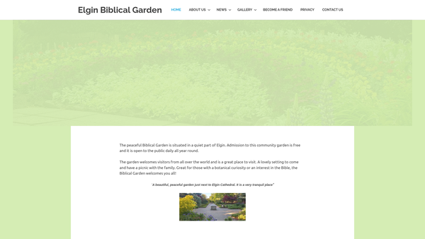 Screenshot of the Friends Of The Biblical Garden website