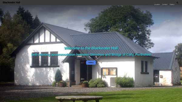 Screenshot of the Blackwater Public Hall website
